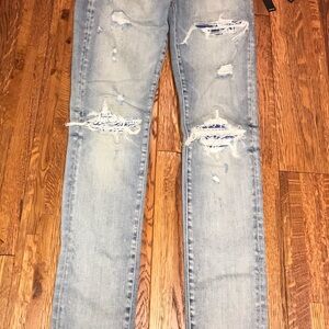 AMIRI Jeans MX1 Leather Bandana Jean Clay Indigo Size 29/34 100% AUTHENTIC